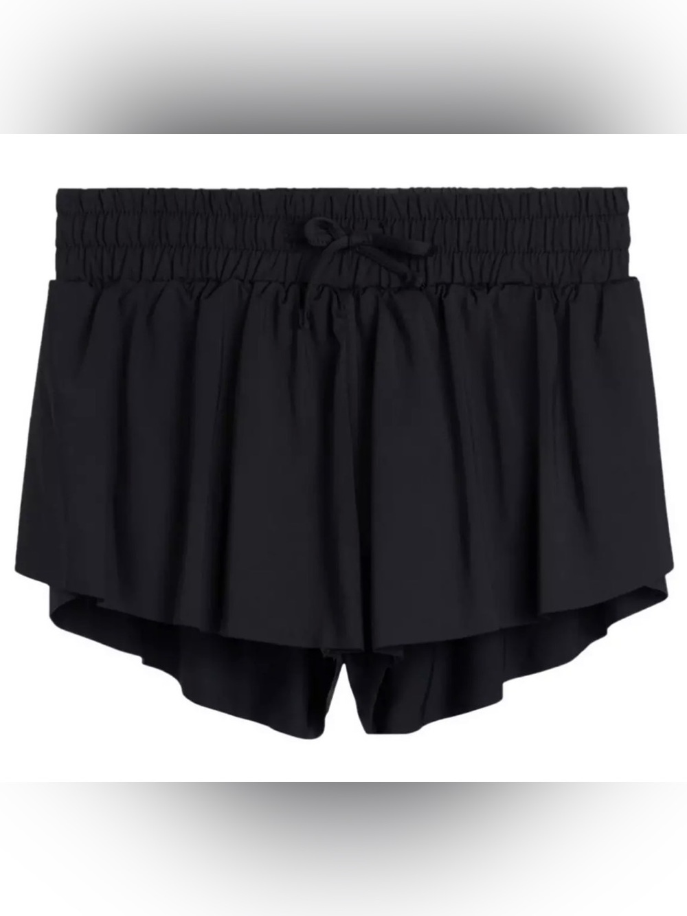 Girls' Black Fly Away Elastic-Waist Shorts, XL/16